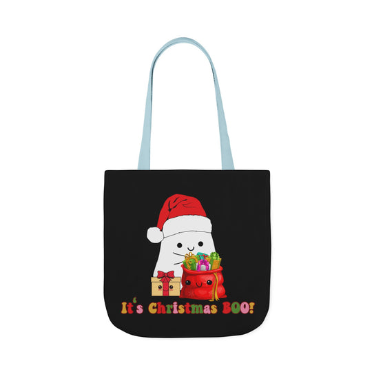 Canvas Tote Bag - Christmas Ghost Holiday Accessories Printify 18" × 18'' Light blue