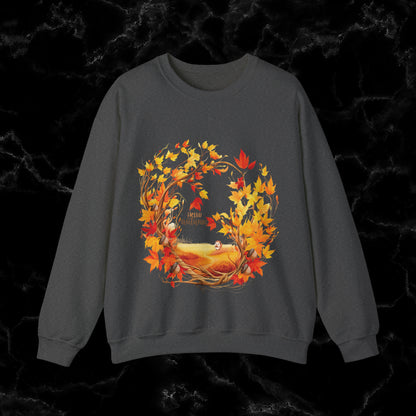 Hello Autumn Sweatshirt | Fall Design - Fall Seasonal Sweatshirt - Beauty Of Autumn Sweatshirt S Dark Heather 