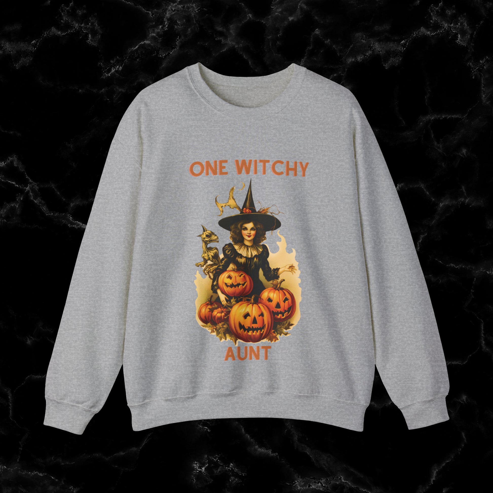 One Witchy Aunt Sweatshirt - Cool Aunt Shirt, Feral Aunt Sweatshirt, Perfect Gifts for Aunts, Auntie Sweatshirt Sweatshirt S Sport Grey 