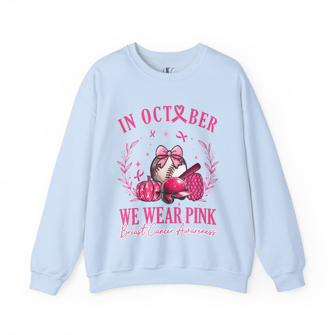 October Pink Baseball Sweatshirt - Breast Cancer Awareness