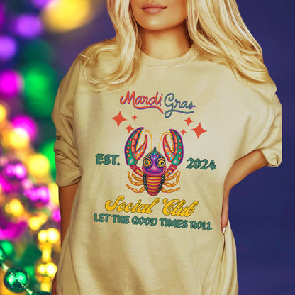 Mardi Gras Sweatshirt Women - NOLA Luxury Bachelorette Sweater, Unique Fat Tuesday Shirt, Louisiana Girls Trip Sweater, Mardi Gras Social Club Style Sweatshirt   