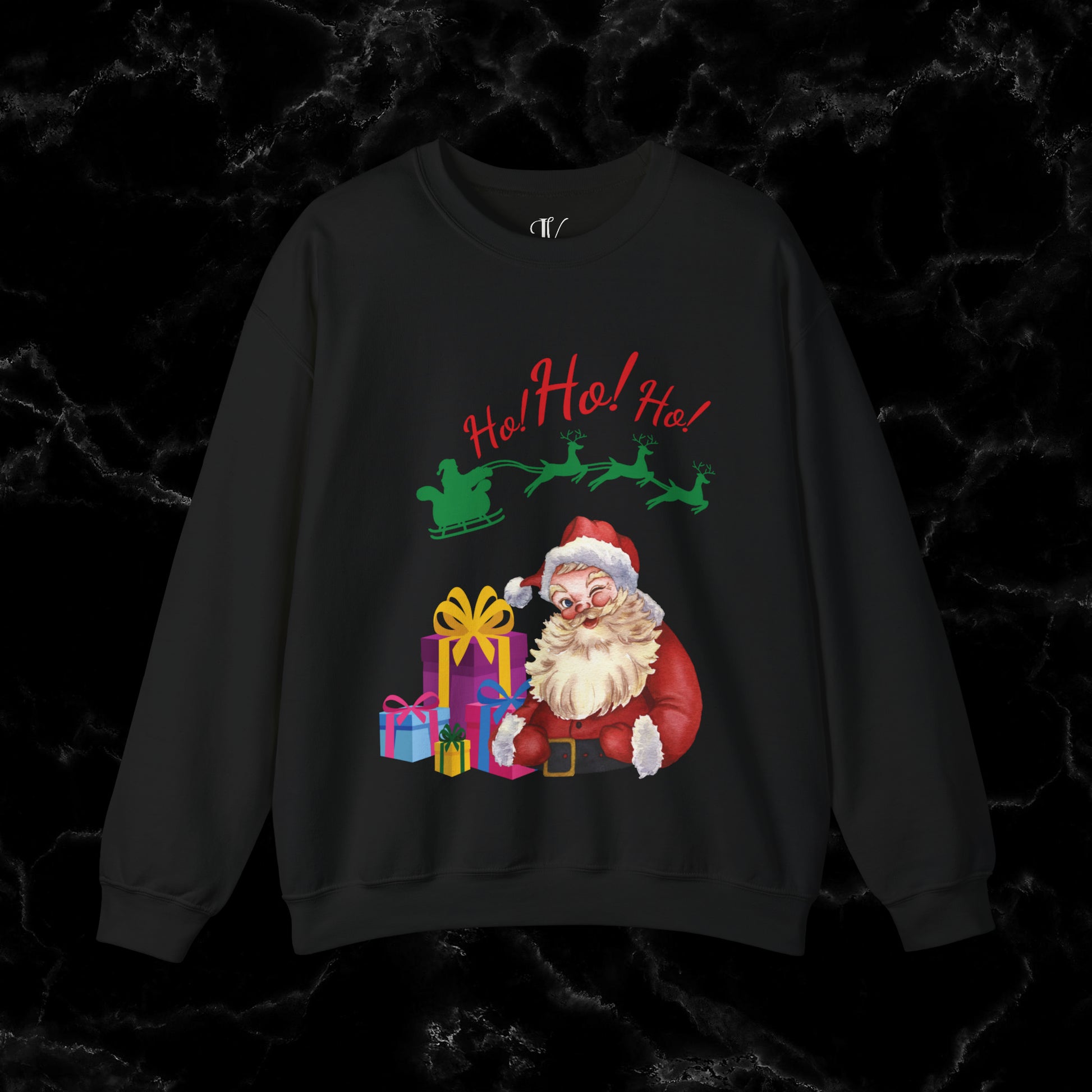 Retro Santa Sweatshirt - Vintage Christmas Fashion for Holiday Cheer Sweatshirt S Black 