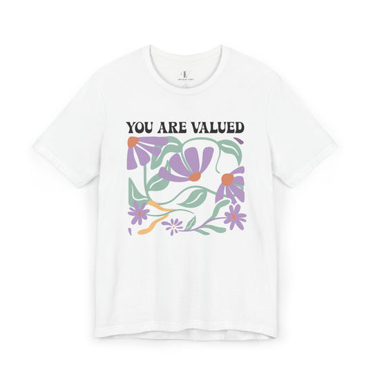 YOU ARE VALUED Boho Tee T-Shirt Printify White XS