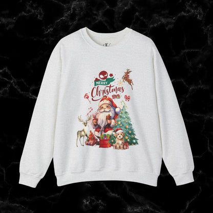 Merry Christmas Sweatshirt | Christmas Shirt - Matching Christmas Shirt - Santa Claus Merry Christmas Sweatshirt - Holiday Gift - Christmas Gift Sweatshirt S Ash 