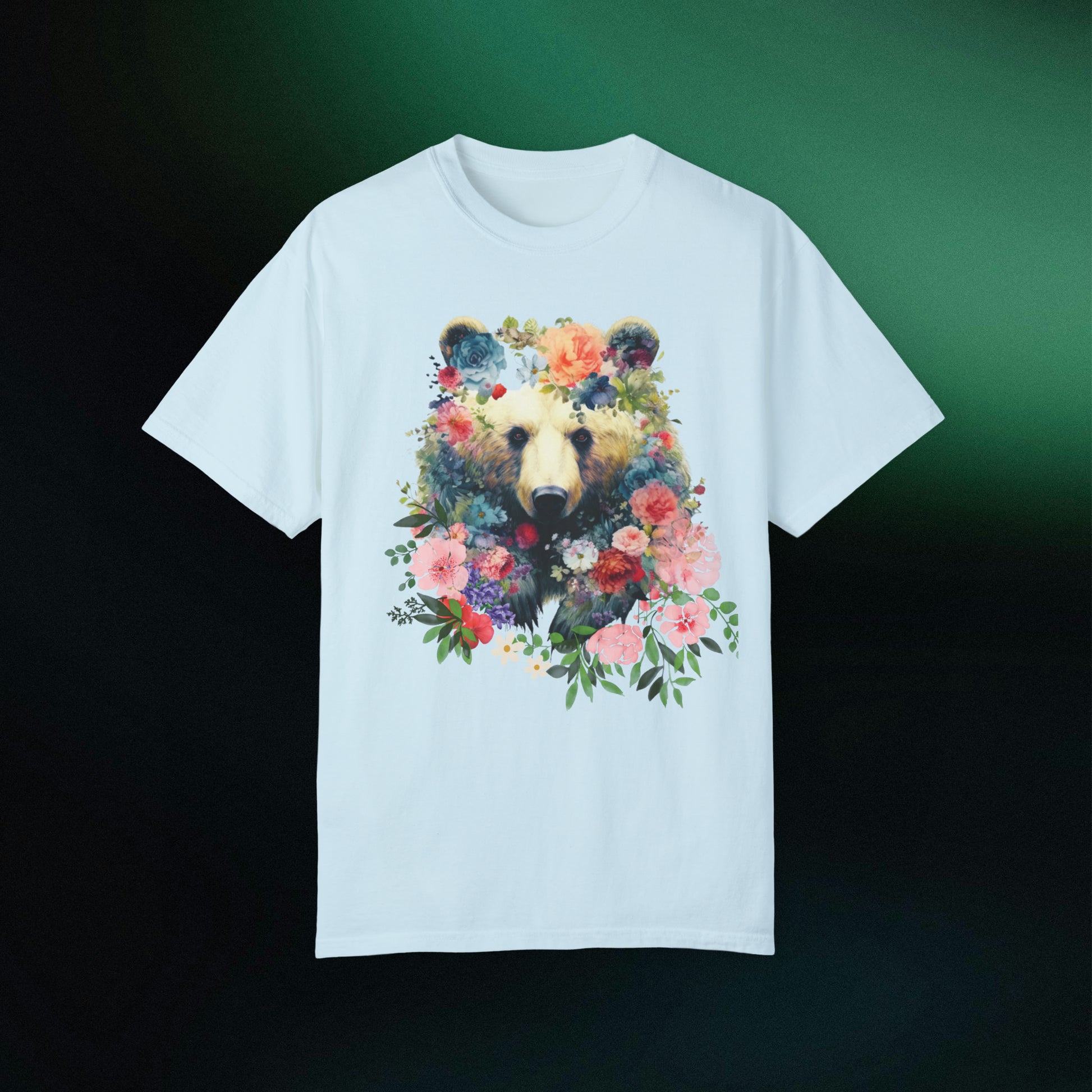 Floral Bear Shirt | Bear Tee | Flower Bear Shirt - A Perfect Animal Lover Tee and Bear Lover Gift T-Shirt Chambray S 