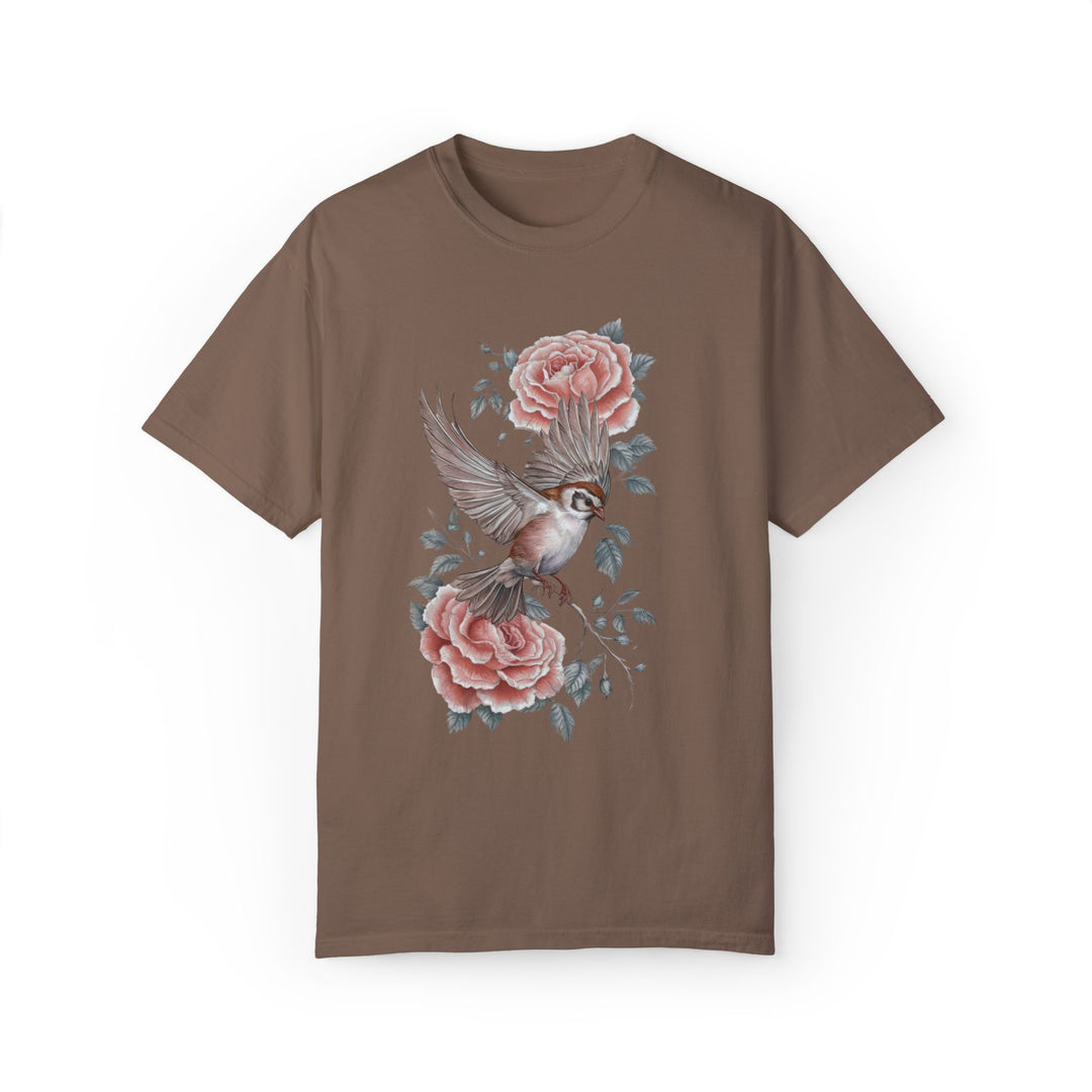 Bird and Rose Unisex Tee T-Shirt Printify Espresso S