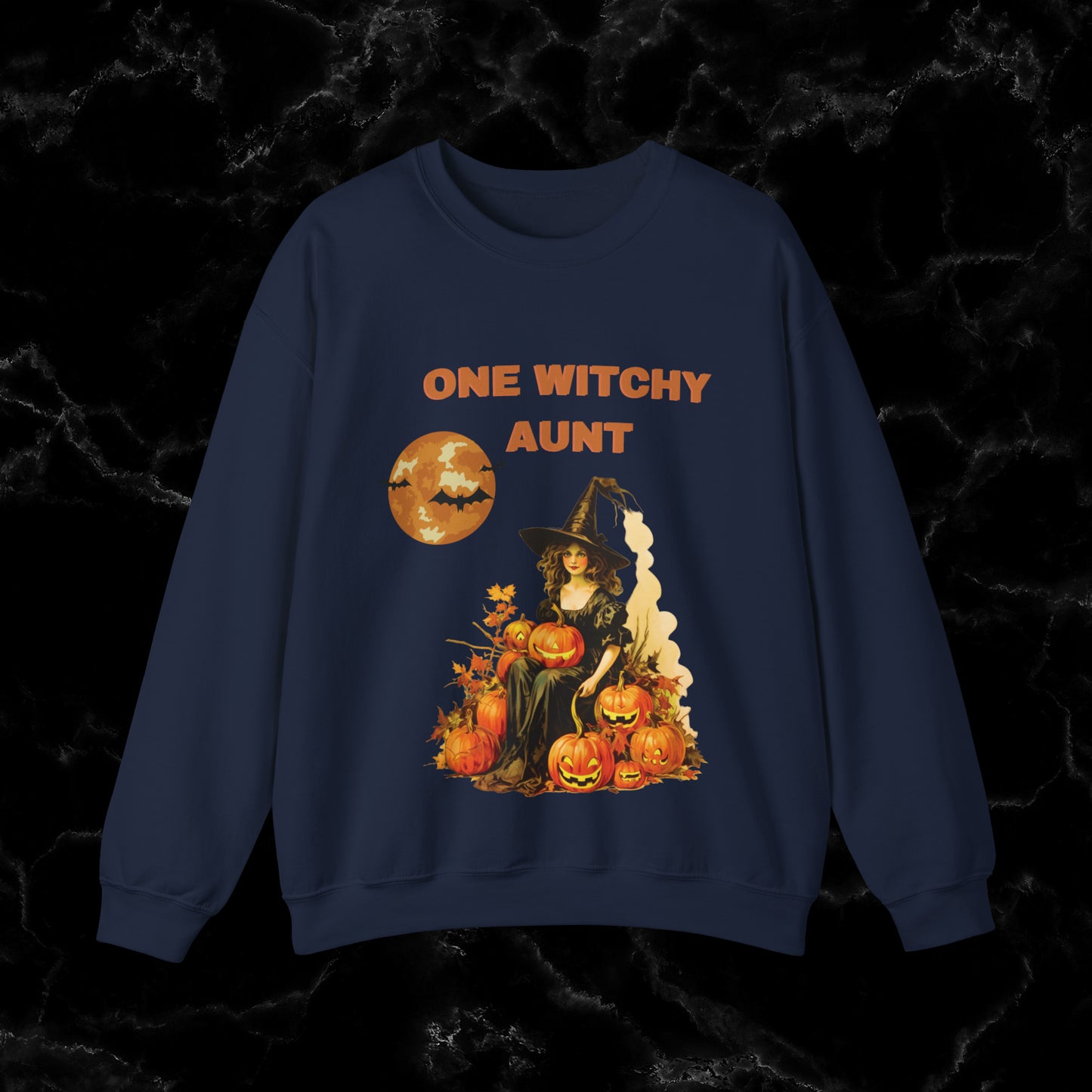 One Witchy Aunt Sweatshirt - Cool Aunt Shirt, Feral Aunt Sweatshirt, Perfect Gifts for Aunts Halloween Sweatshirt S Navy 