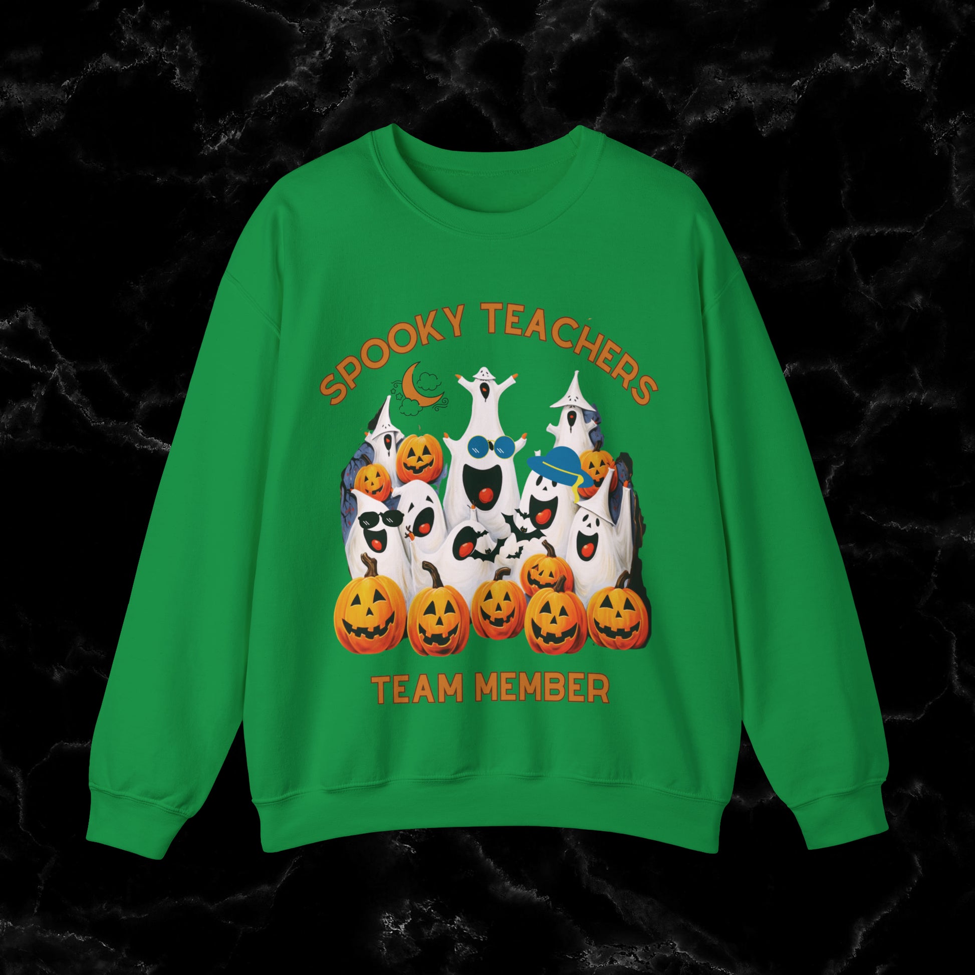 Spooky Teachers Sweatshirt | Feral Halloween | Halloween Fun | Halloween Spooky Sweatshirt - Get into the Halloween Spirit with Fun and Feral Style in this Spooky Sweatshirt for Teachers Sweatshirt S Irish Green 