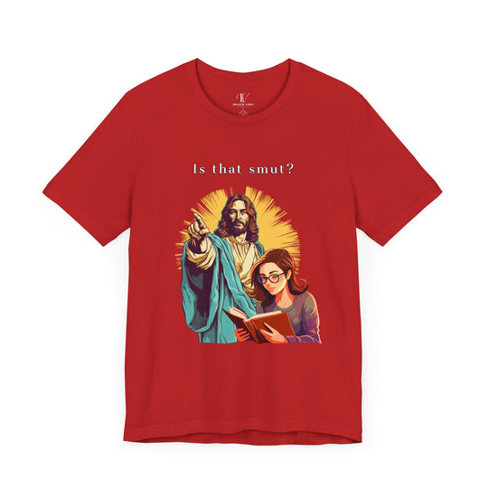 Funny Jesus Smut Unisex Tee T-Shirt Printify Red XS