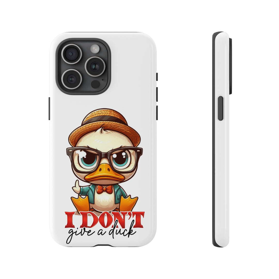 Funny Duck Tough Case Phone Case - I Don't Give a Duck Phone Case Printify iPhone 15 Pro Max Glossy