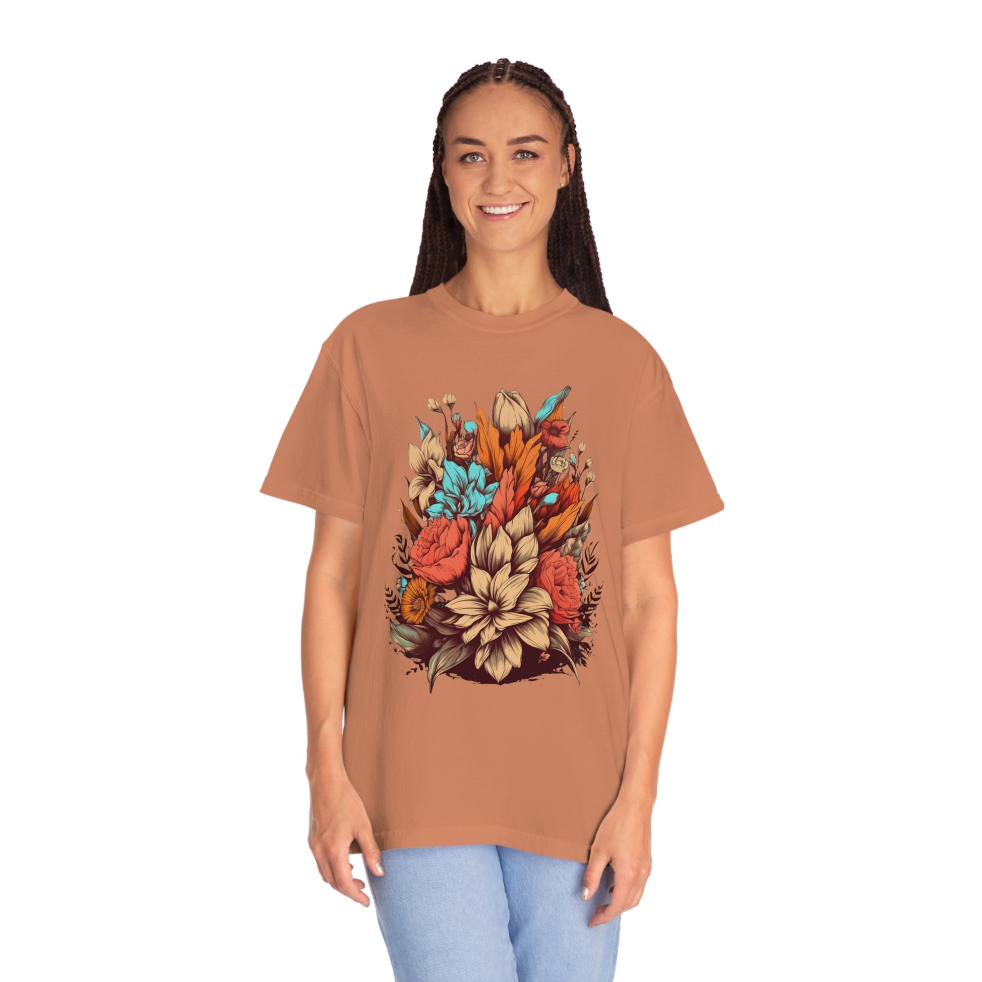 Boho Wildflowers Floral Nature Shirt | Garment Dyed Boho Tee for Nature Lovers T-Shirt Yam S 