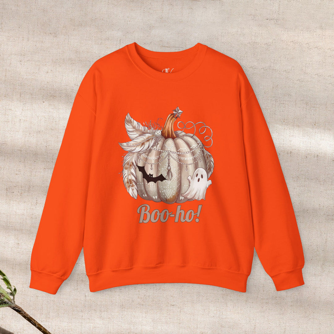 Boo-ho! Pumpkin Ghost Halloween Sweatshirt