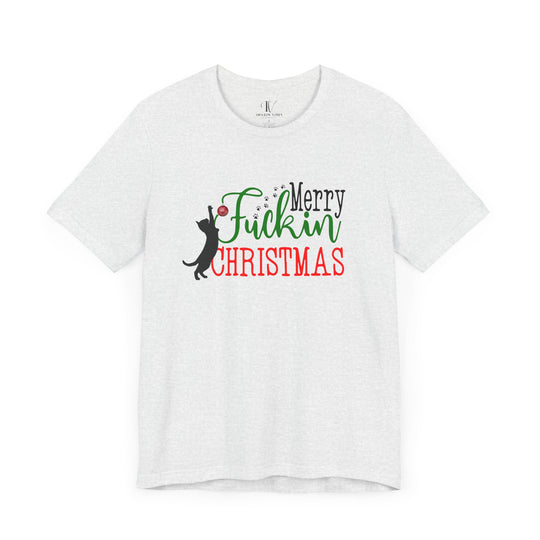 Christmas Cat Unisex Tee - Funny Festive Holiday Shirt with Profanity