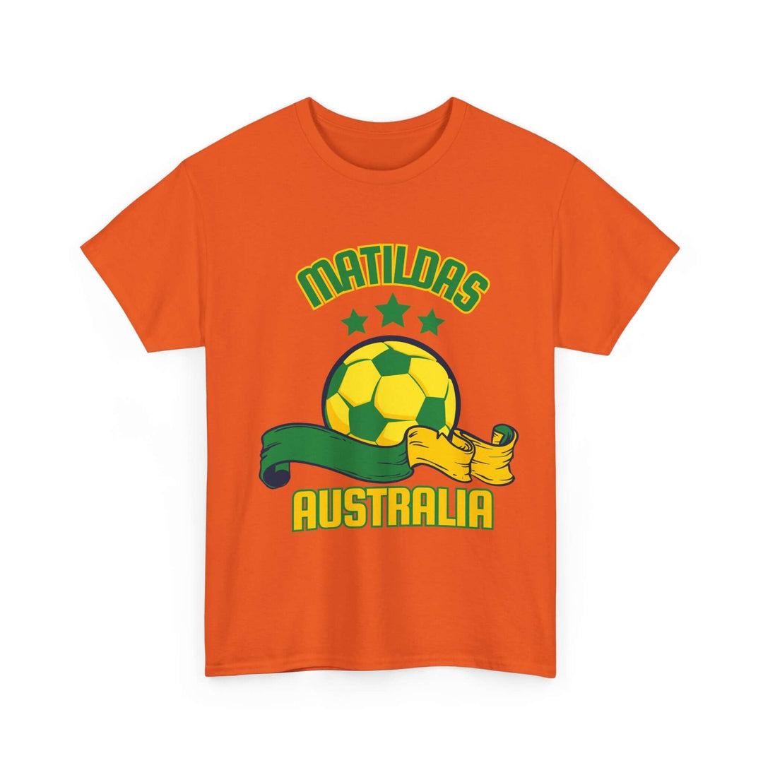 Women's Soccer Australia Tee - T-Shirt T-Shirt Printify Orange S