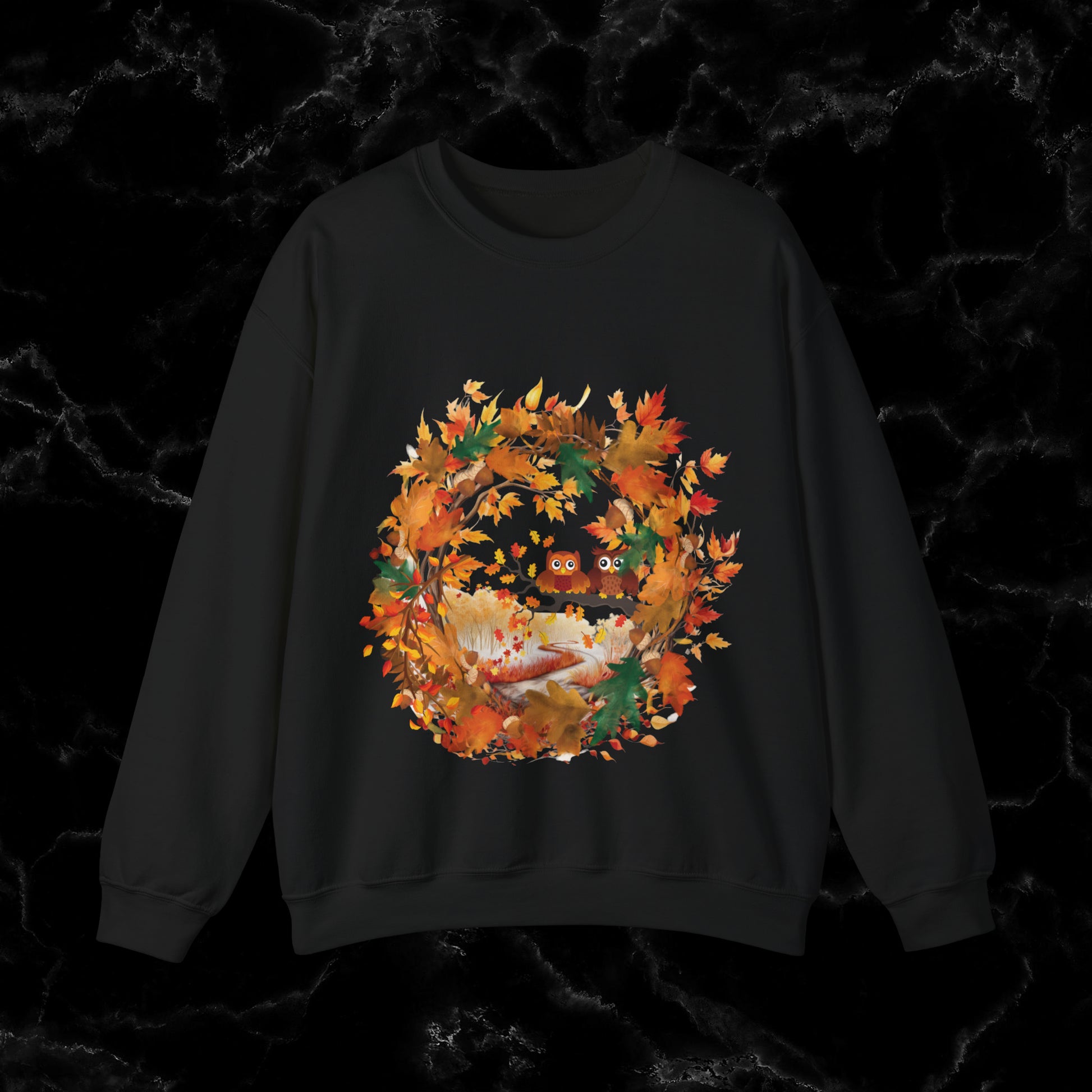 Hello Autumn Sweatshirt | Fall Design | Fall Seasonal Sweatshirt | Autumn Cottagecore Sweater Sweatshirt S Black 