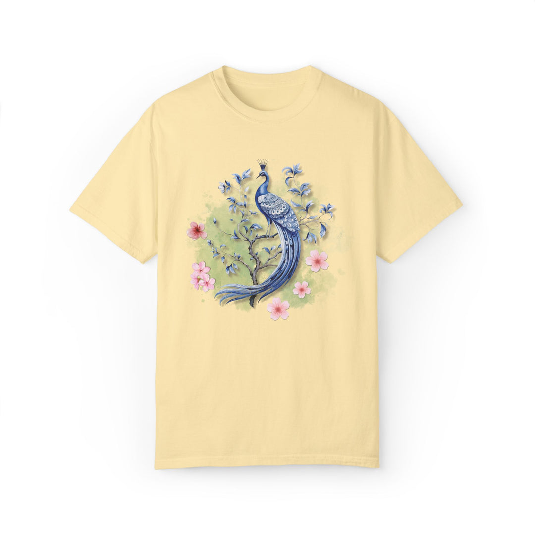 Peacock Floral T-shirt T-Shirt Printify Banana S