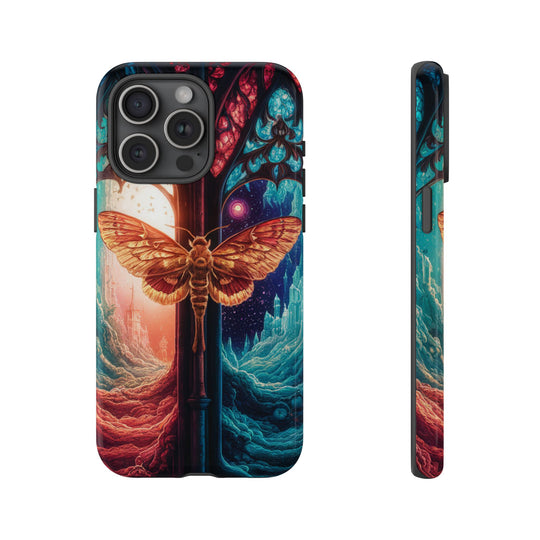 Phone Case with Moth and Stained-Glass Window Phone Case Printify iPhone 15 Pro Max Glossy