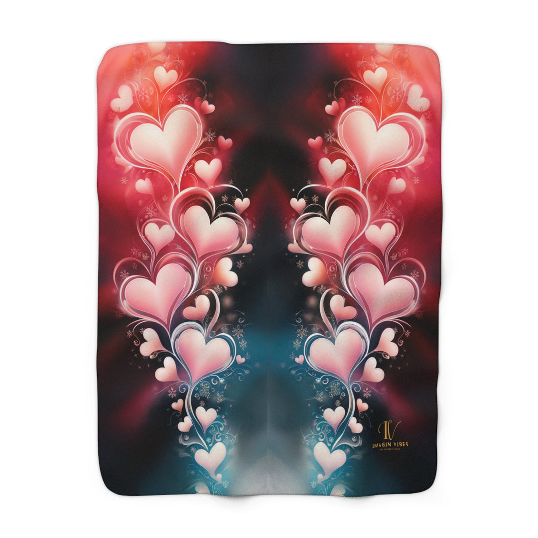 Sherpa Fleece Blanket - Heartscape Romantic and Psychedelic