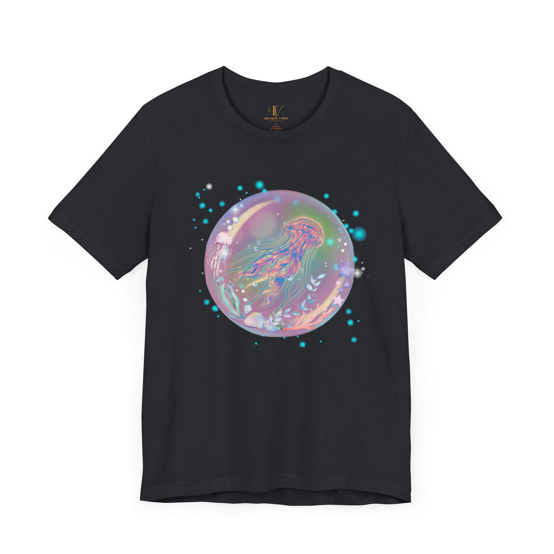 Jellyfish Galaxy Tee T-Shirt Printify Vintage Black XS