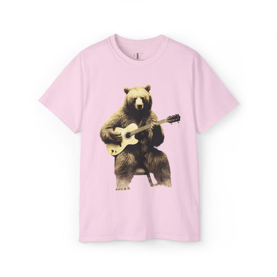 Bear Guitar Tee T-Shirt Printify Light Pink S