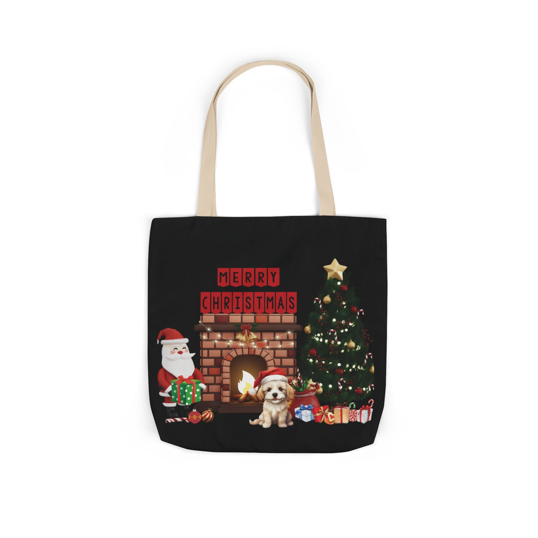 Santa Claus Christmas Canvas Tote Bag Accessories Printify 18" × 18'' Beige