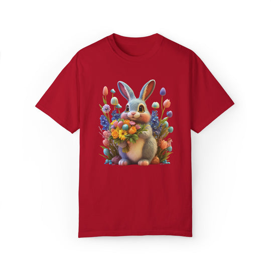 Bunny Bouquet T-shirt T-Shirt Printify Red S