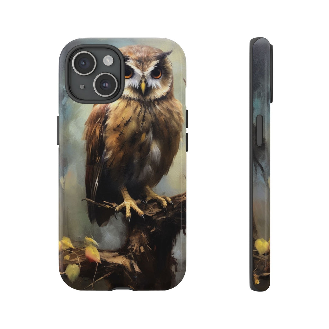 Phone Case Wise Owl Nature Minimalist Phone Case Printify iPhone 15 Glossy