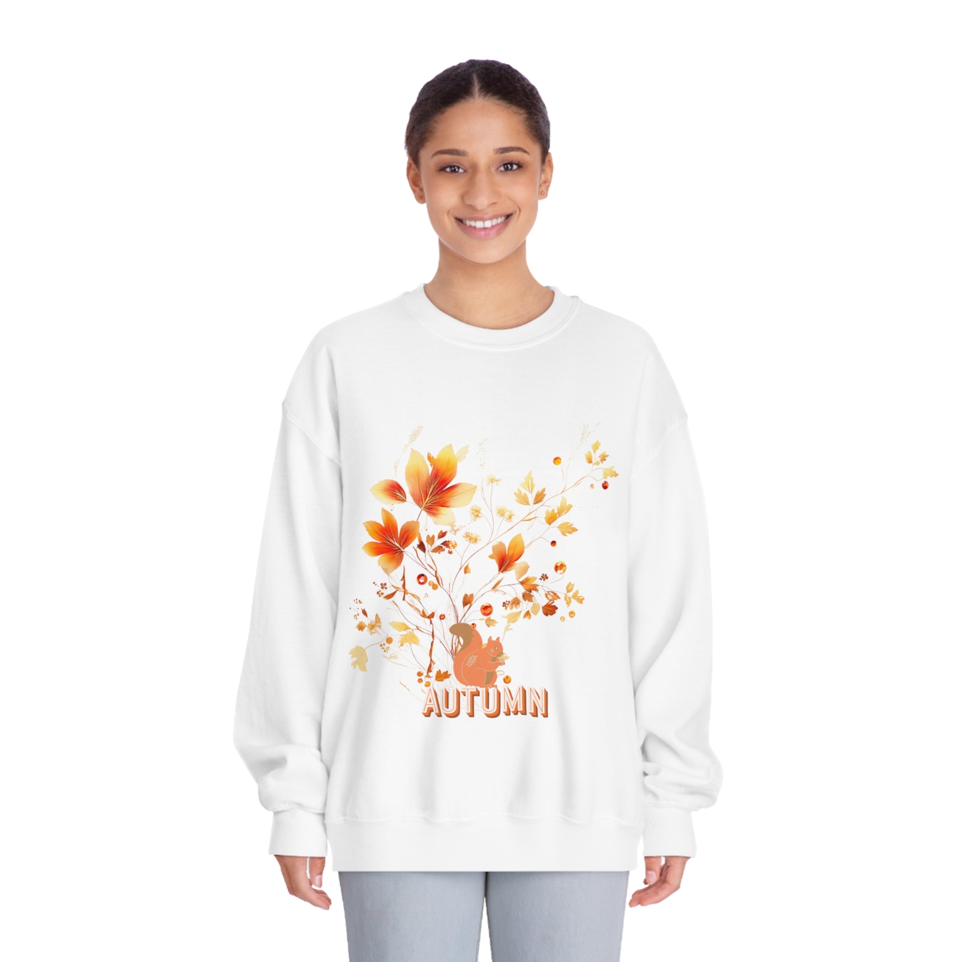 Autumn Leaves Delight Sweatshirt For Autumn Lovers Sweatshirt White S 