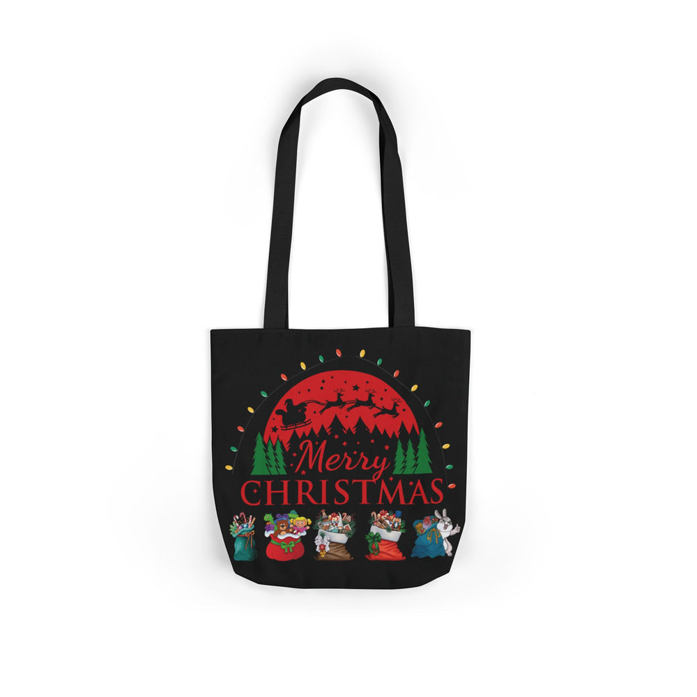 Merry Christmas Tote Bag Accessories Printify 13" × 13'' Black
