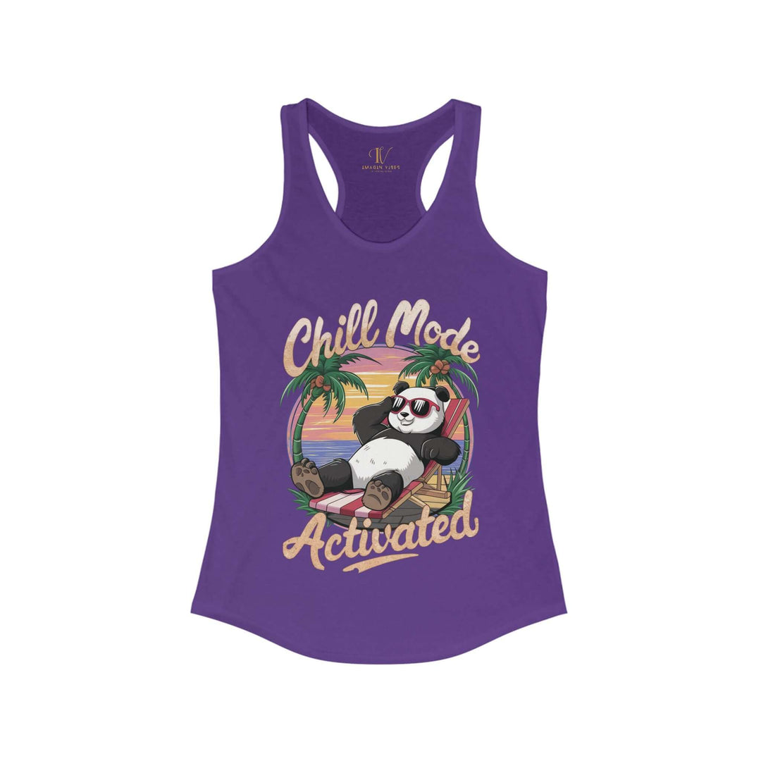 Racerback Tank Chill Panda Tank Top Printify XS Solid Purple Rush