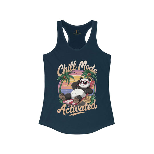 Racerback Tank Chill Panda Tank Top Printify XS Solid Midnight Navy