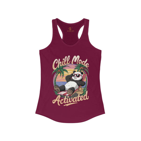 Racerback Tank Chill Panda Tank Top Printify XS Solid Cardinal Red