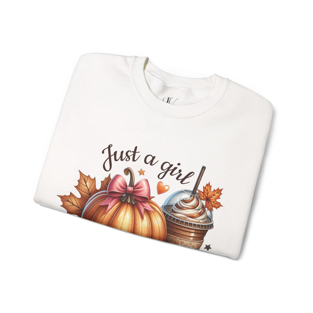 Just a Girl Who Loves Fall Sweatshirt Sweatshirt Printify