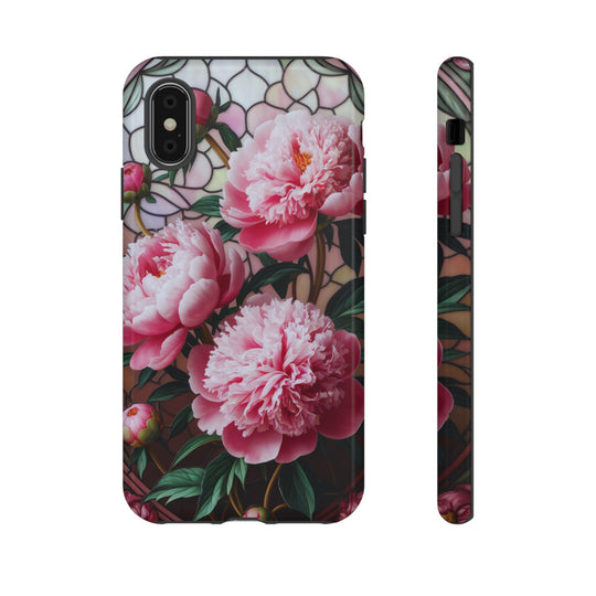 Phone Case Art Deco Pink Peonies Phone Case Printify