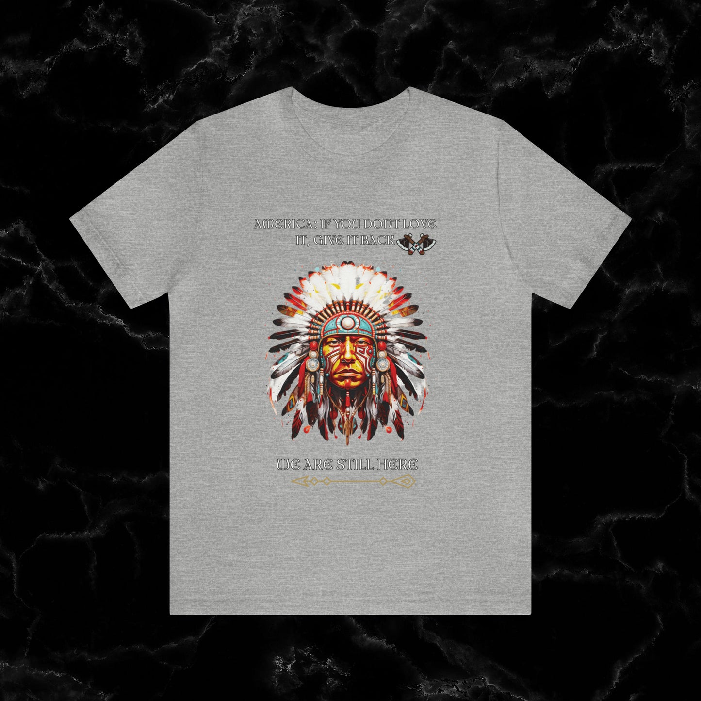 America Love it Or Give It Back Vintage T-Shirt - Indigenous Native Shirt T-Shirt Athletic Heather S 