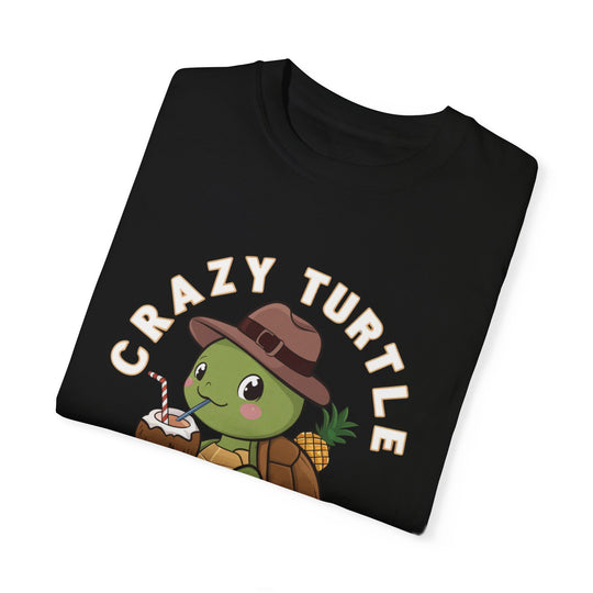 T-shirt - Crazy Turtle with Coconut Drink T-Shirt Printify