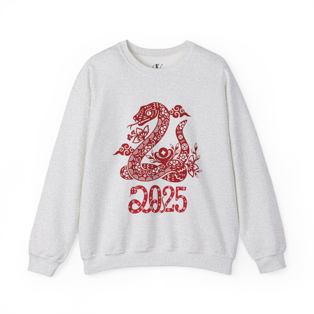 Year of the Snake Sweatshirt - Chinese Zodiac 2025 Sweatshirt Printify S Ash