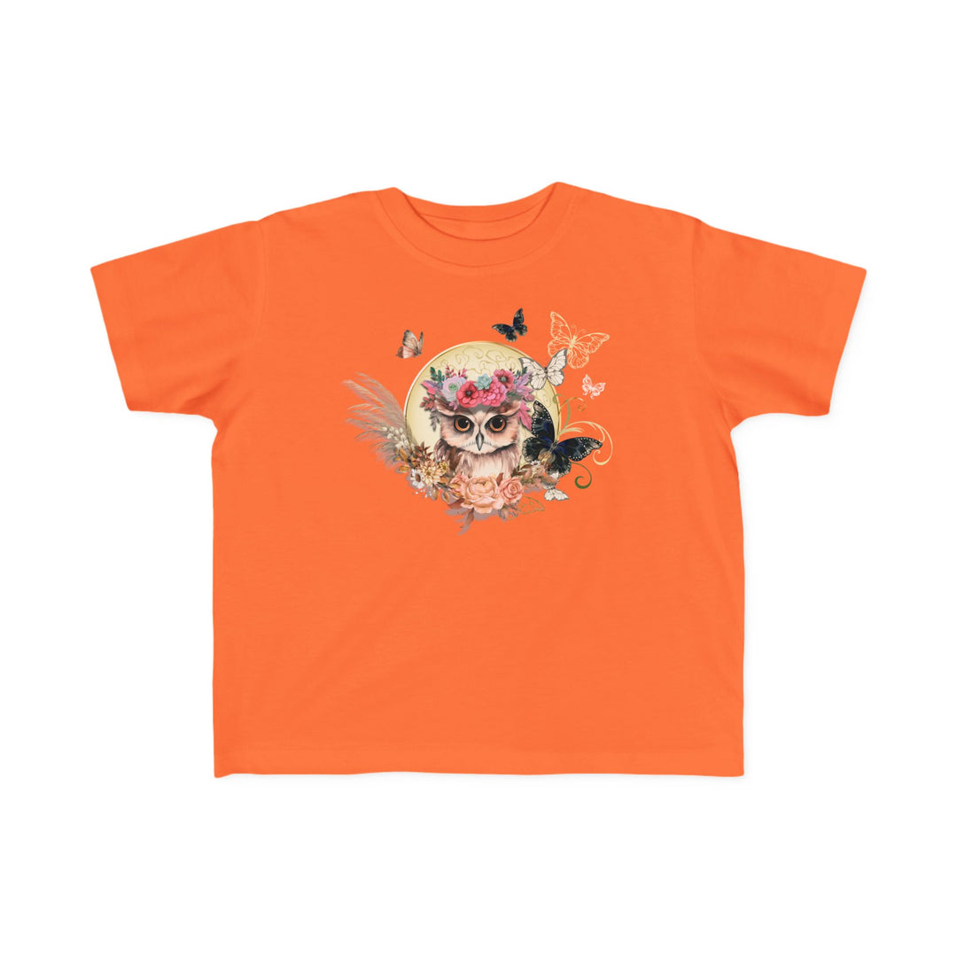 Toddler Tee - Playful Owl and Butterfly Kids clothes Printify Orange 2T