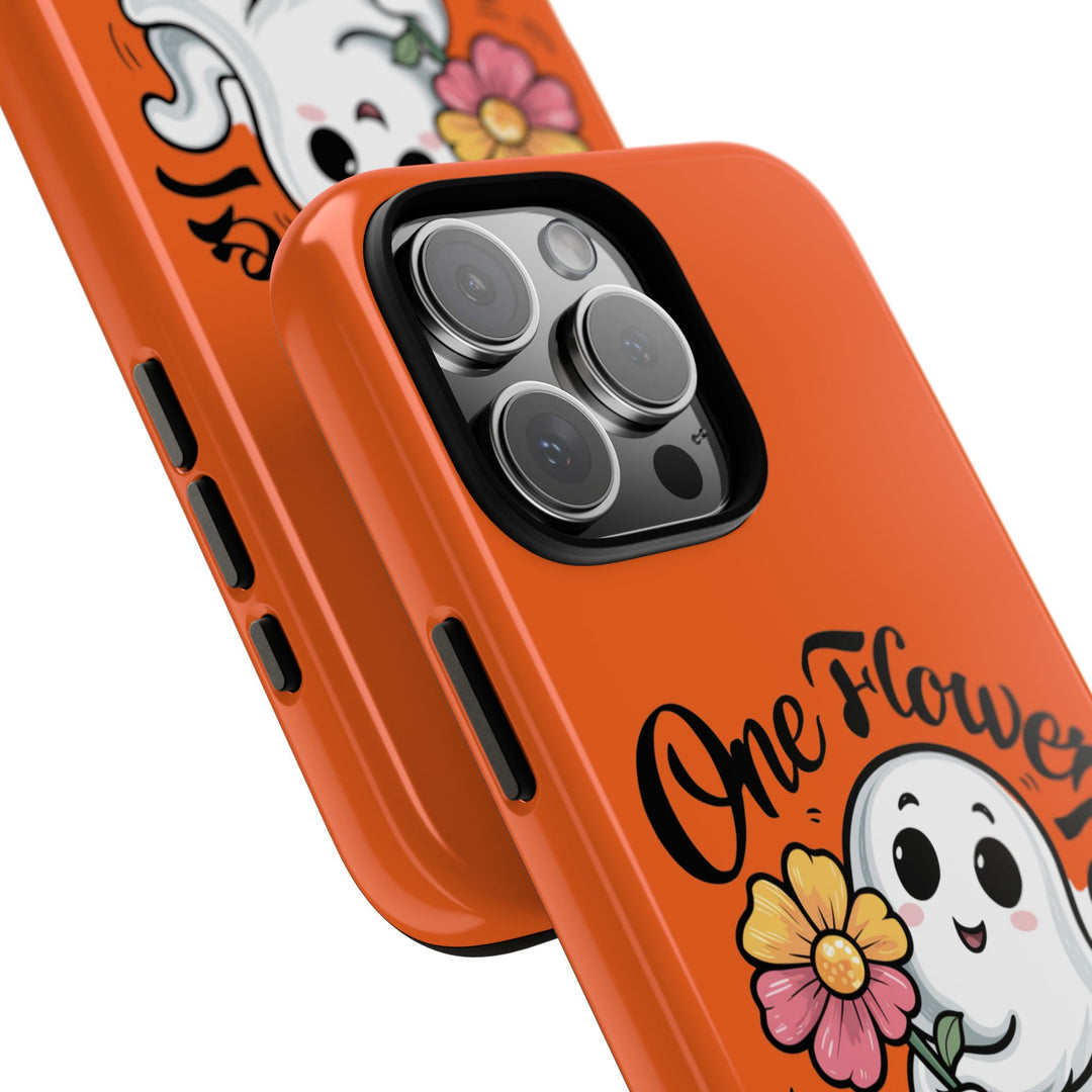 Phone Case - Cute Ghost Holding Flower Phone Case Printify iPhone 16 Pro Max Glossy