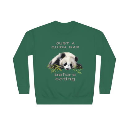 Just a Quick Nap Before Eating Sweatshirt | Embrace Cozy Relaxation | Funny Panda Sweatshirt Sweatshirt Forest Green 2XL 