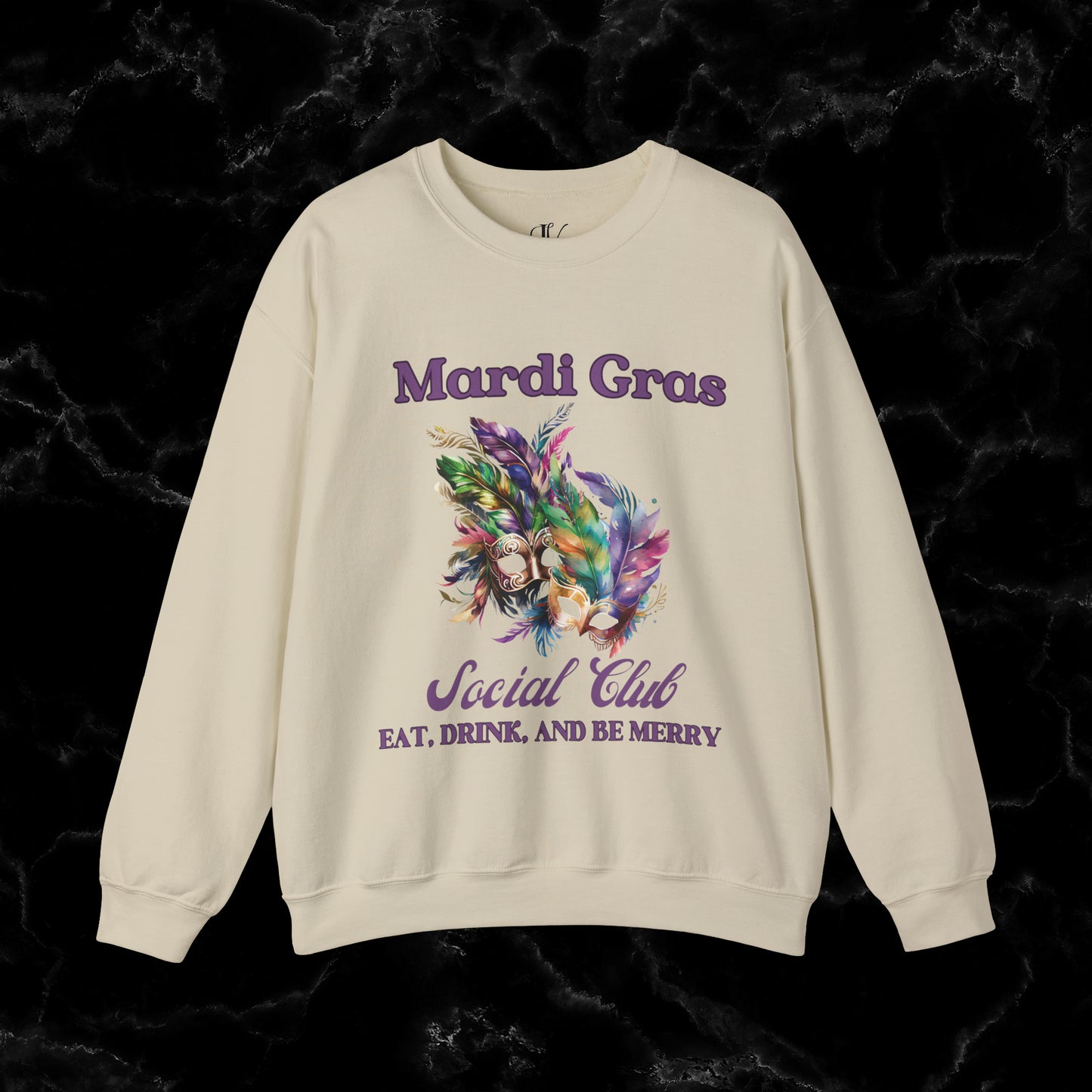 Mardi Gras Sweatshirt Women - NOLA Luxury Bachelorette Sweater, Unique Fat Tuesday Shirt, Louisiana Girls Trip Sweater, Mardi Gras Social Club Chic Sweatshirt S Sand 