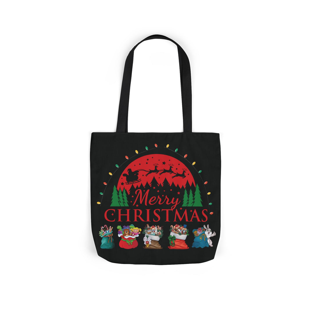 Merry Christmas Tote Bag Accessories Printify 16" × 16'' Black