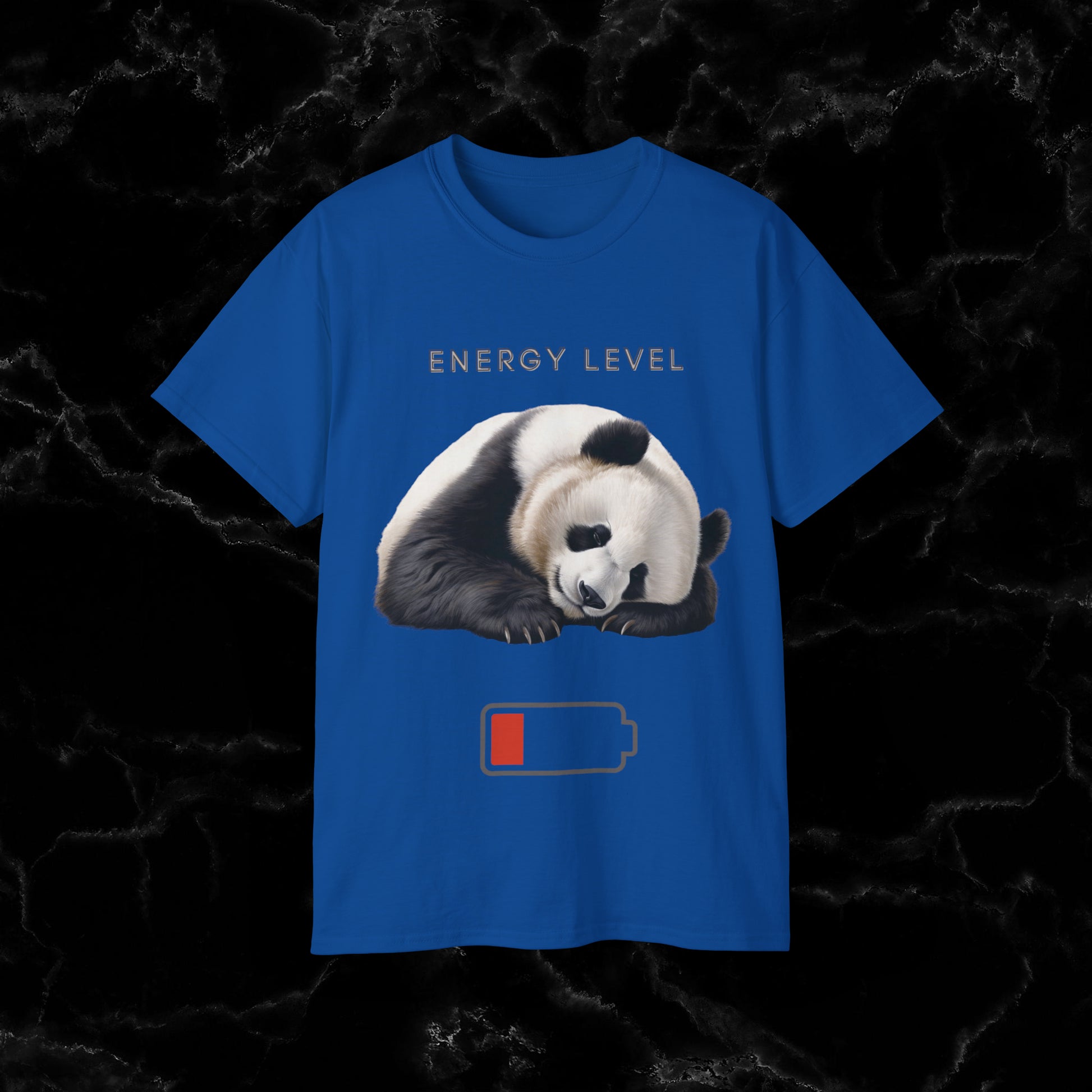 Nap Time Panda Unisex Funny Tee - Hilarious Panda Nap Design - Energy Level T-Shirt Royal L 