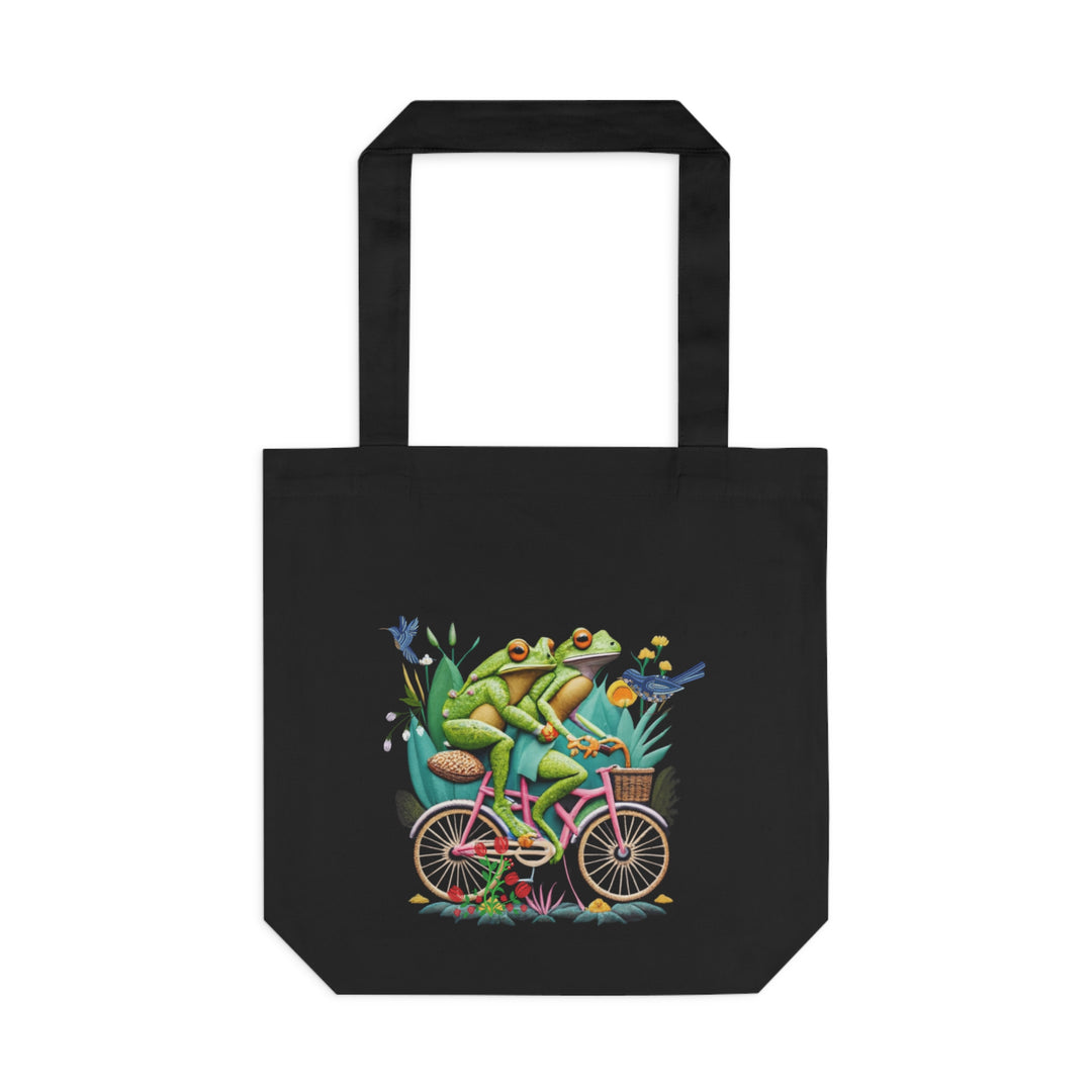 Froggy Tandem Tote – Pedal into Whimsy Bags Printify One size Black