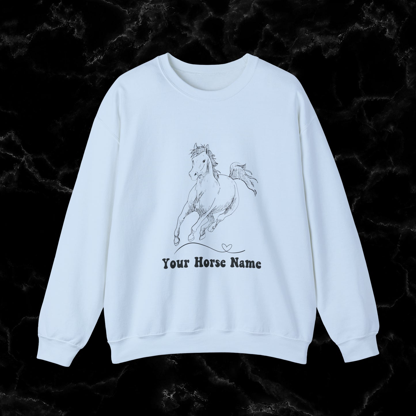 Personalized Horse Sweatshirt - Gift for Horse Owner, Perfect for Christmas, Birthdays, and Equestrian Enthusiasts - Wrap Up Warmth and Personal Connection with this Thoughtful Horse Lover's Gift Sweatshirt S Light Blue 