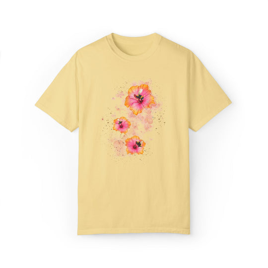 Hibiscus Flower And Bees T-shirt T-Shirt Printify Butter S