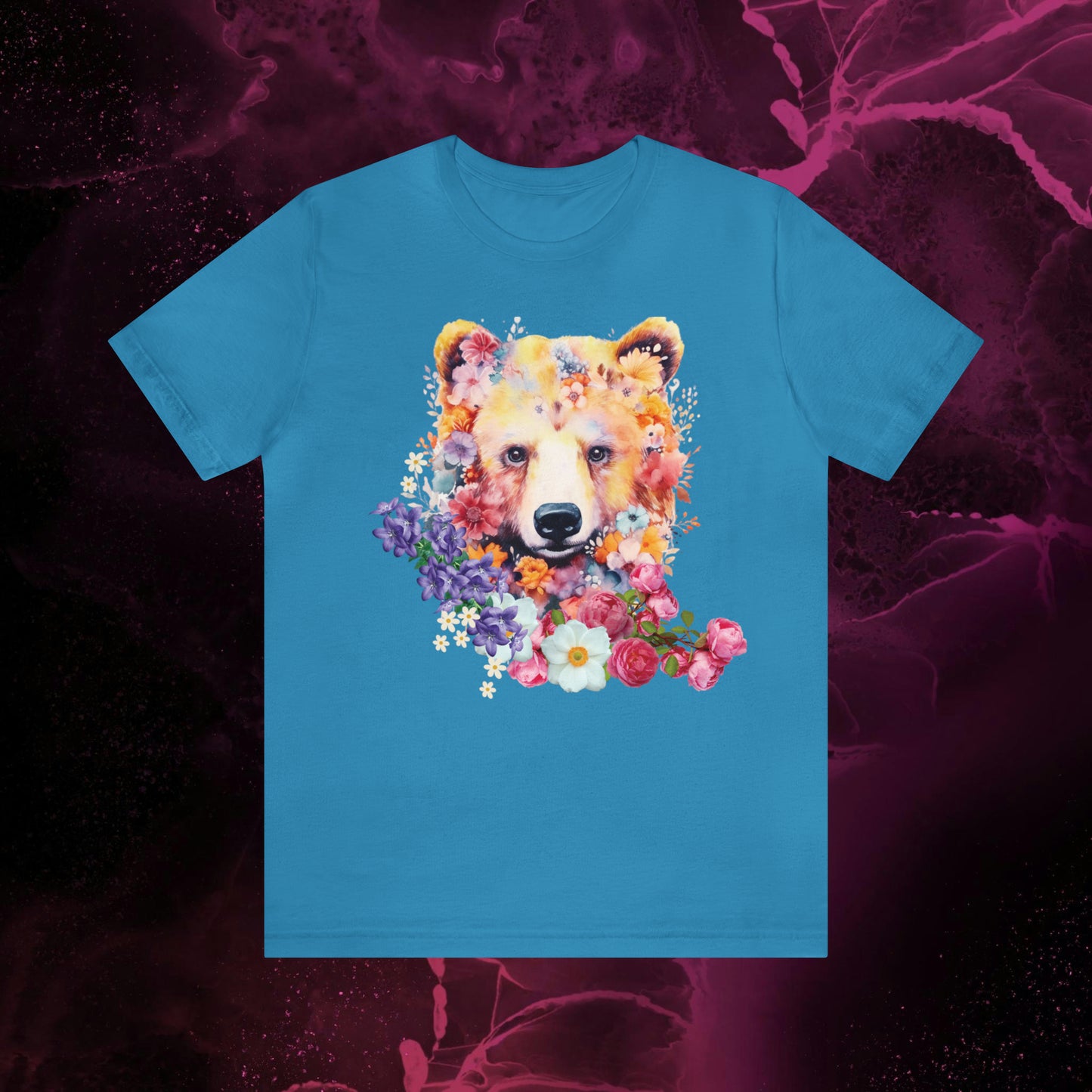 Wildlife Floral Bear Shirt - Nature-Inspired Animal Lover Tee with Flower Bear Design T-Shirt   