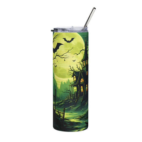 Tumbler - Spooky Haunted House Halloween Theme, 20oz Mug Printify