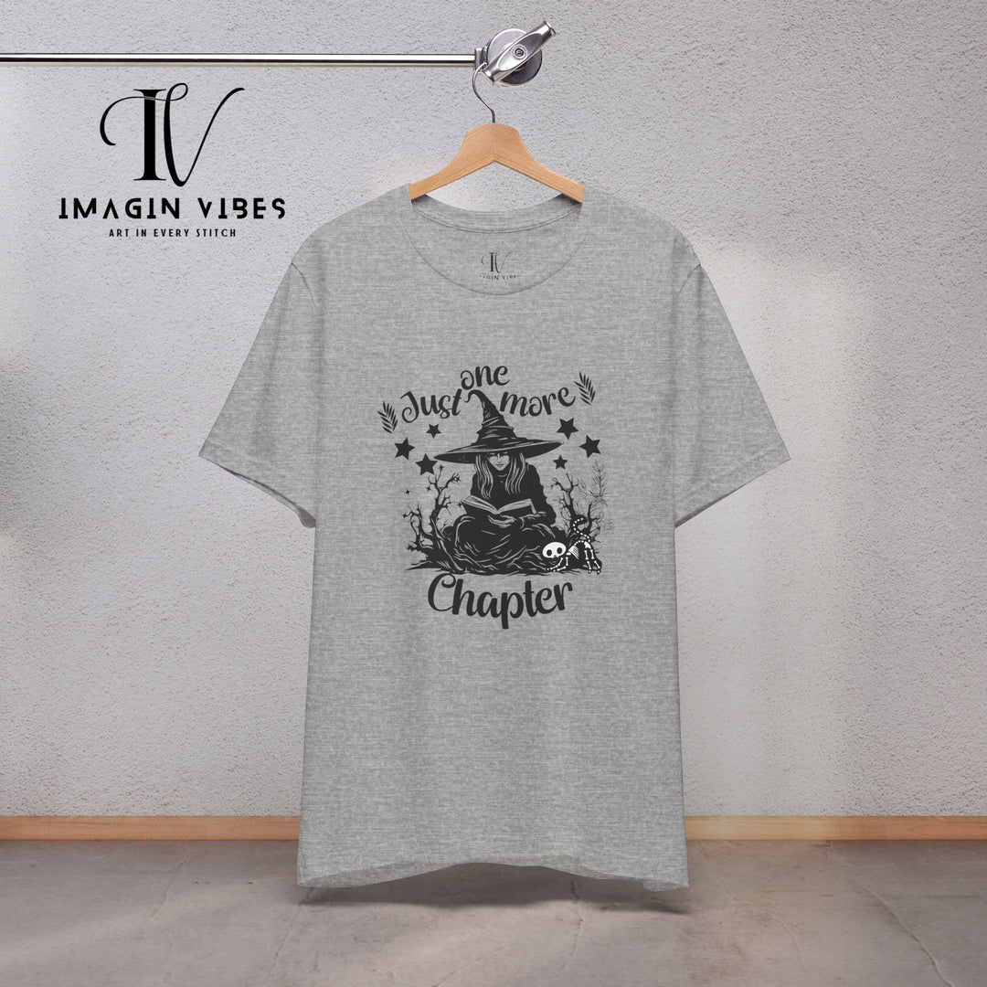 "Just One More Chapter" Witch Tee: Spooky & Bookish Halloween Shirt T-Shirt Athletic Heather XS 