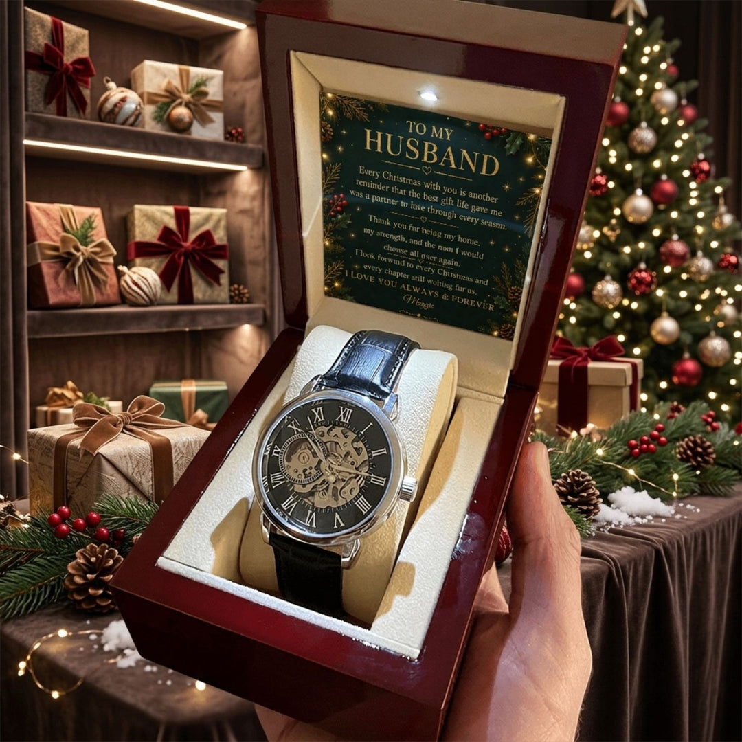 To My Husband – Christmas Automatic Skeleton Watch